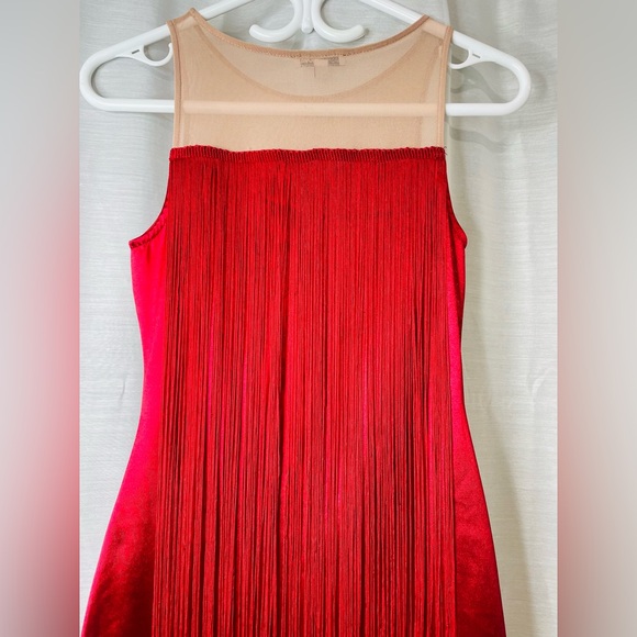 Beautiful Red Dress with Front & Back Fringes - Picture 5 of 9